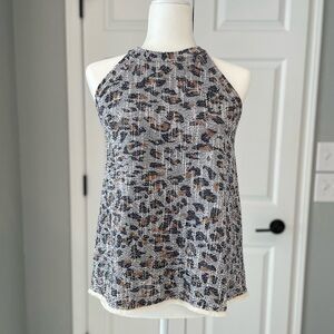 EUC leopard print sleeveless top - made in the USA!
